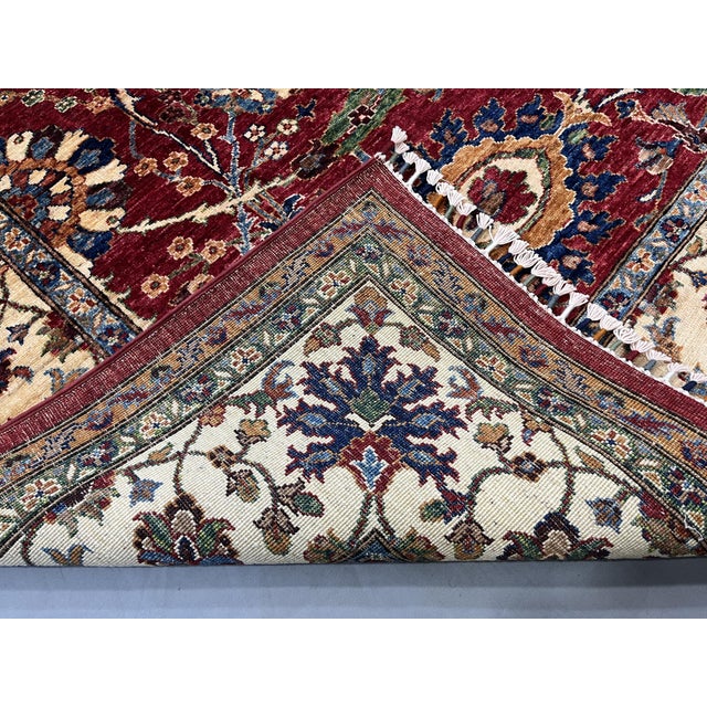 Red Bijar Persian Design Wool Rug With Floral Border, 8'2" X 10'10" For Sale - Image 13 of 13