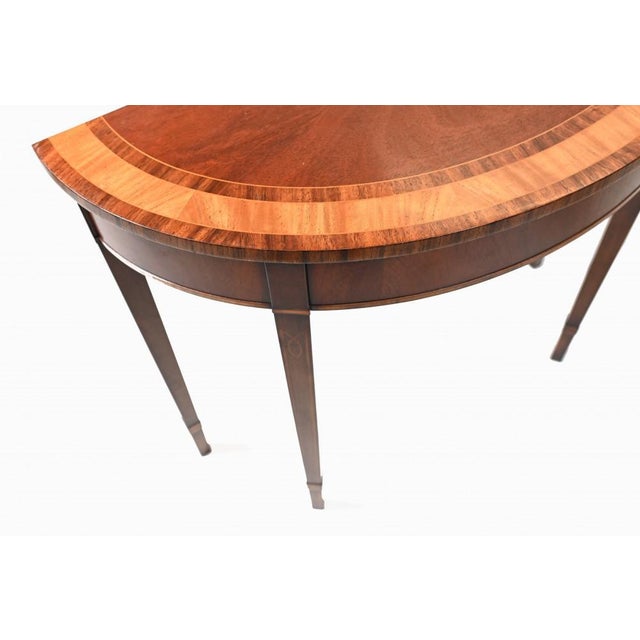 Wood Regency Demi Lune Console Table in Maohogany For Sale - Image 7 of 8