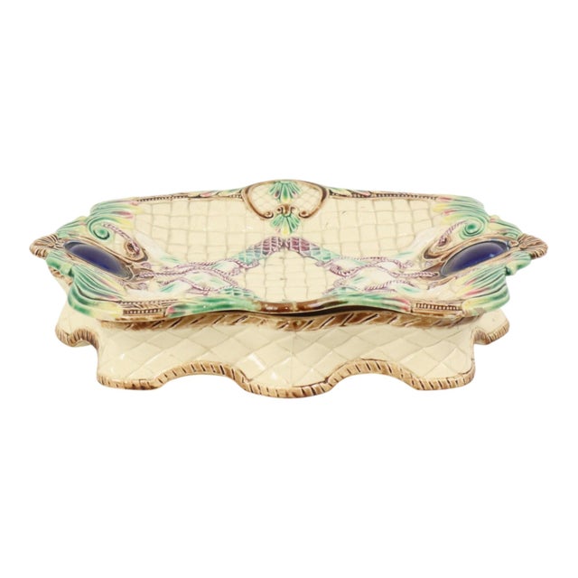 Antique 19th Century French Majolica Asparagus Plate For Sale - Image 3 of 18