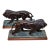 Maitland-Smith Pair of Bronze Roaring Lions on Marble Base Sculpture For Sale