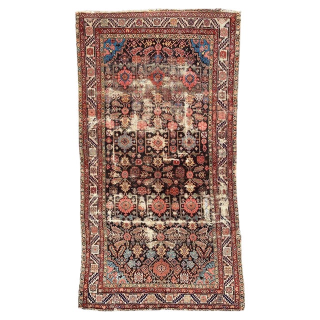 Antique Distressed Kurdish Northwest Rug, 1890s For Sale