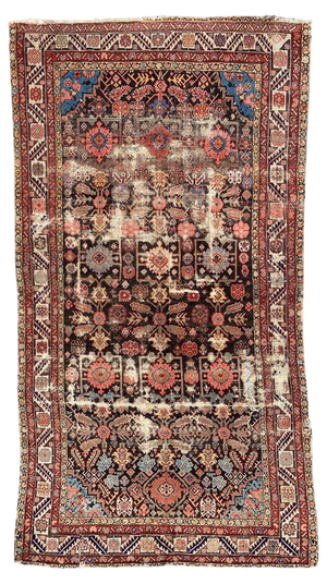 Antique Distressed Kurdish Northwest Rug, 1890s