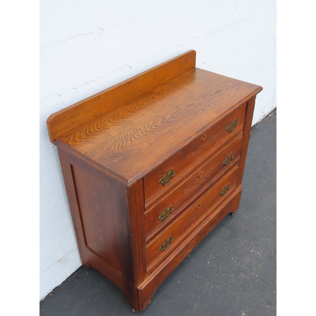 Victorian Late 1800s Solid Oak Dresser 6886 For Sale - Image 11 of 16