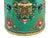 Teal Teal Turquoise Green Tibetan Drum Style Lotus Jewel Graphic Table Stool For Sale - Image 8 of 11