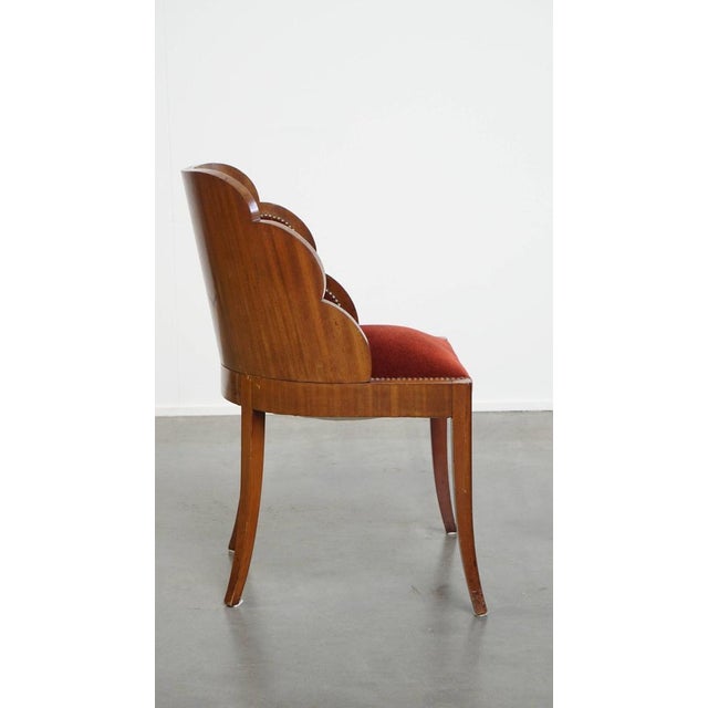 Art Deco Cloud Dining Side Chair with Luxurious Red Upholstery For Sale - Image 3 of 15