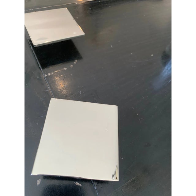 2010s Polished Nickel Custom Cabinet Door Pulls - A Pair For Sale - Image 5 of 7