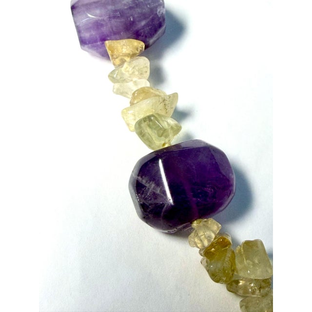 1970s Vintage Amethyst and Citrine Quartz Necklace, 1970s For Sale - Image 5 of 18