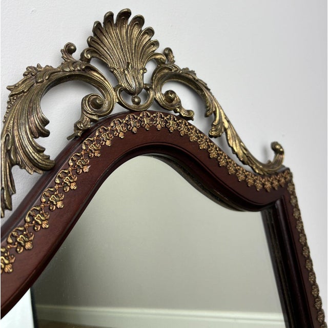 Vintage French Oak Wall Mirror For Sale - Image 4 of 9