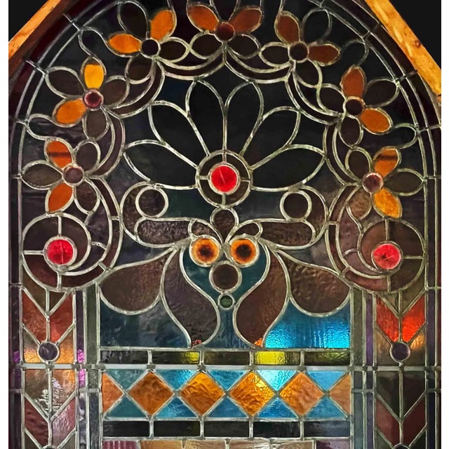 Late 19th Century Antique Stained Glass Window 1885 For Sale - Image 5 of 10