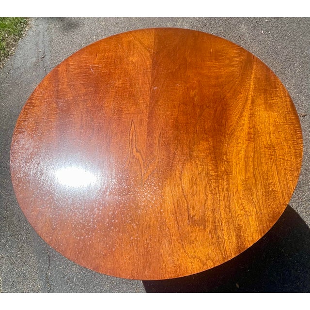 1950s Mersman 7494 Vintage Drum Pedestal Table For Sale - Image 6 of 16