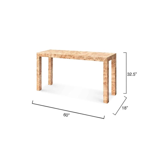 Transitional Jamie Young Archer Burl Wood Console, Natural For Sale - Image 3 of 6