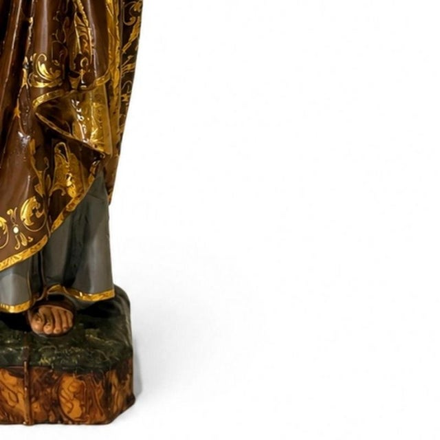 Sacred Art Saint Joseph with Child Figurine, 1800s For Sale - Image 5 of 6