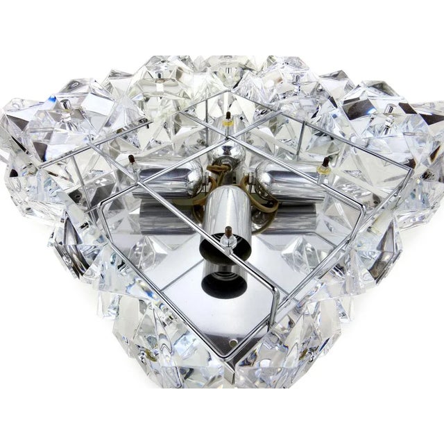 Silver Mid-Century Modern Ceiling Lamp in Crystal & Chrome from Kinkeldey, 1970s For Sale - Image 8 of 11