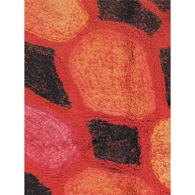 Orange Vintage Scandinavian Area Rug 3ft 7in X 5ft 11in For Sale - Image 8 of 8