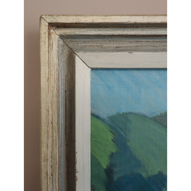Mid-Century Modern 'The Path Beyond' Swedish Original Figurative Landscape Oil Painting, Framed For Sale - Image 6 of 12