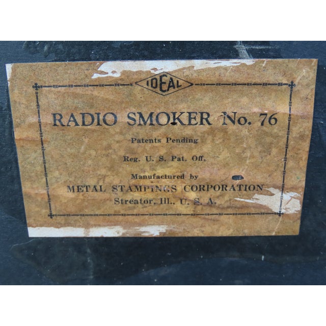 Metal Stampings Radio Smoker No 76 Early 1900s Tobacciana Humidor Cabinet 6570 For Sale - Image 10 of 18