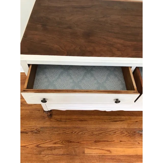 Wood American Antique White Chest of Drawers Dresser With Legs For Sale - Image 7 of 8
