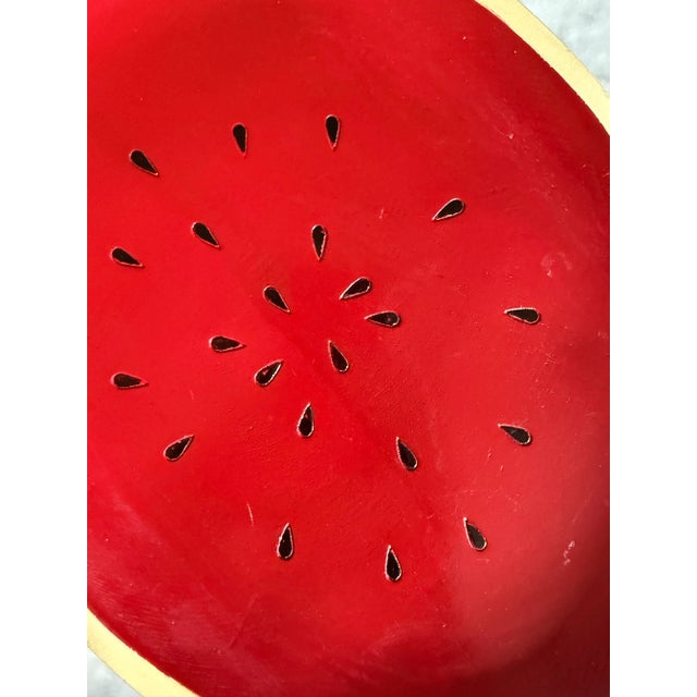 Wood Vintage Handpainted Wood Watermelon Platter For Sale - Image 7 of 12