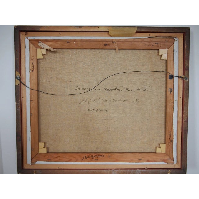 Original Alfio Bonanno Surrealist Abstract Mid-Century Modern Expressionist Oil on Canvas Painting For Sale - Image 4 of 7