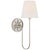 Chapman & Myers for Visual Comfort Signature Polaris 17" Single Sconce in Polished Nickel with Linen Shade For Sale