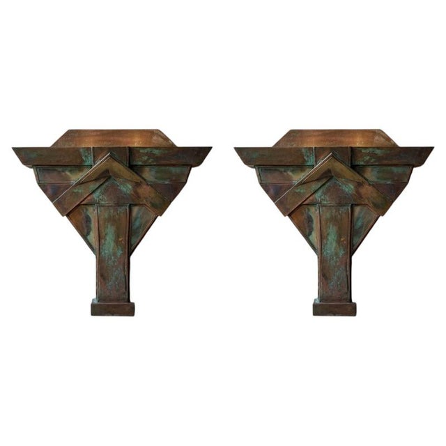 Deco Italian Wall Lamps in Bronze from Banci, 1970s, Set of 2 For Sale - Image 14 of 14