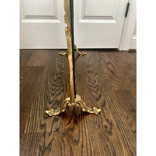 Vintage French Rococo Style Brass Fireplace Screen With Lovebirds For Sale - Image 4 of 7