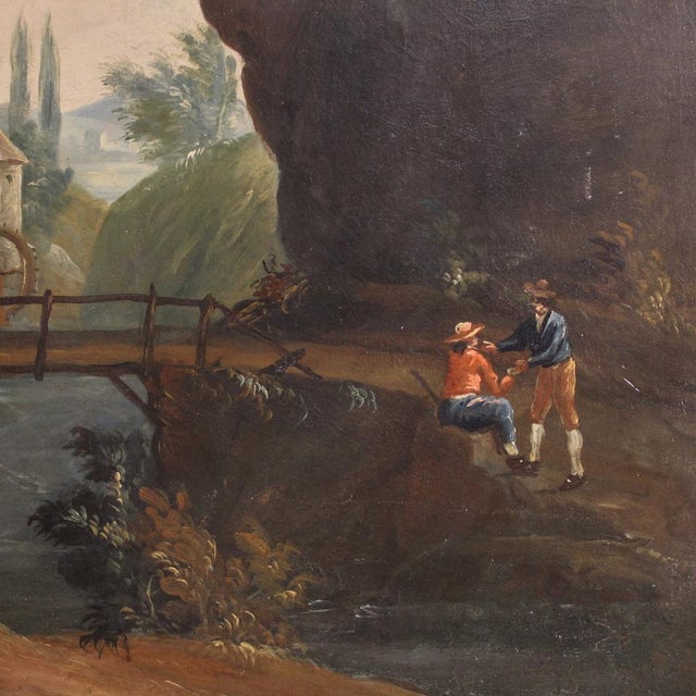 French Artist, Landscape, 1780, Oil on Canvas For Sale - Image 9 of 16