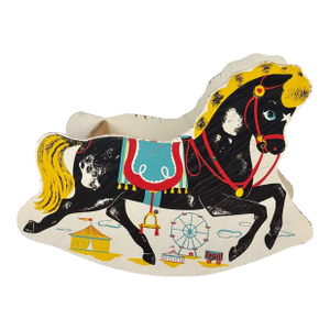 Vintage Child's Wooden Ride-on Carousel Rocking Horse