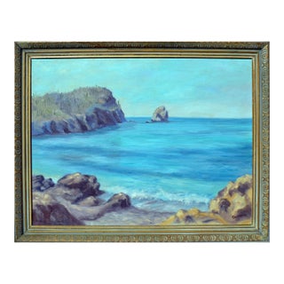 Mid Century Baja De San Carlos Landscape, Original Oil on Linen by Theron Trombeau For Sale
