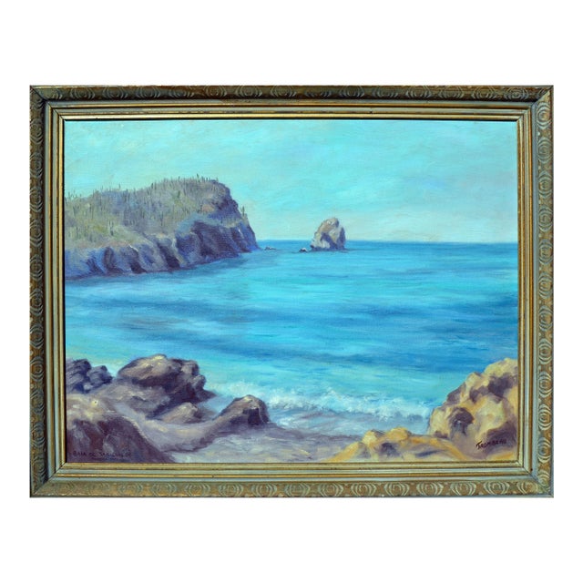 Mid Century Baja De San Carlos Landscape, Original Oil on Linen by Theron Trombeau For Sale