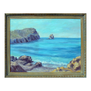 Mid Century Baja De San Carlos Landscape, Original Oil on Linen by Theron Trombeau