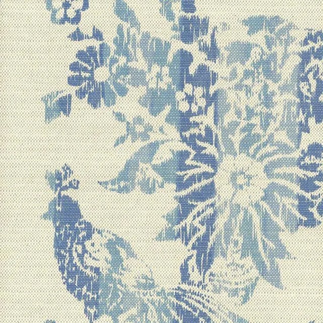 Sample- Schumacher Cooper House Ikat Fabric in Indigo For Sale