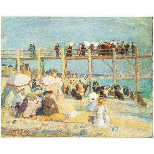An excellent full-color print after the painting "The Beach of Sainte-Adresse" by Raoul Dufy. Published by New French...