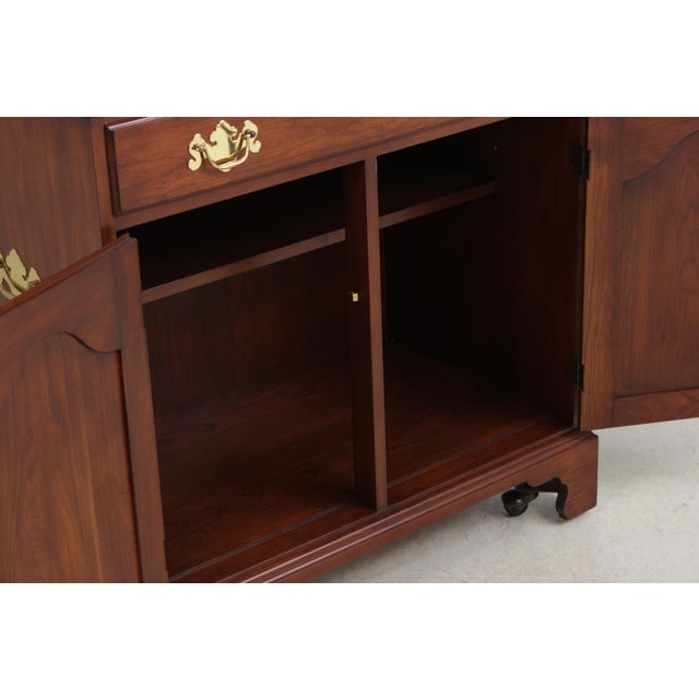 Wood Henkel Harris Cherry Flip Top Server Cabinet For Sale - Image 7 of 18
