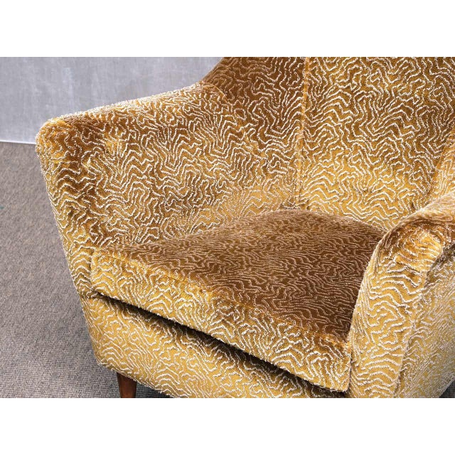 Brown Bronze Patterned Velvet Armchair attributed to Ariberto Colombo, Italy, 1950s For Sale - Image 8 of 17