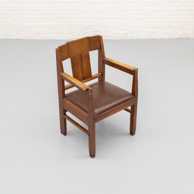 1920s Art Deco Dutch Chair in Oak, 1920s For Sale - Image 5 of 18