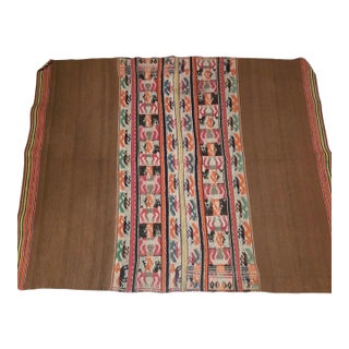Antique Andean Handwoven Textile Art With Intricate Figural & Geometric Motifs For Sale