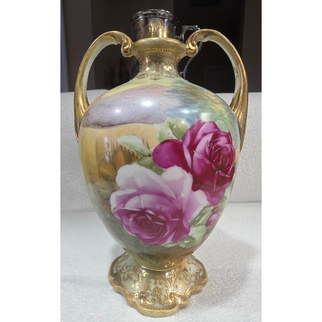 This gorgeous Vase is made out of porcelain and gilt, and it is in good condition. This Vase has exquisite Nippon style;...
