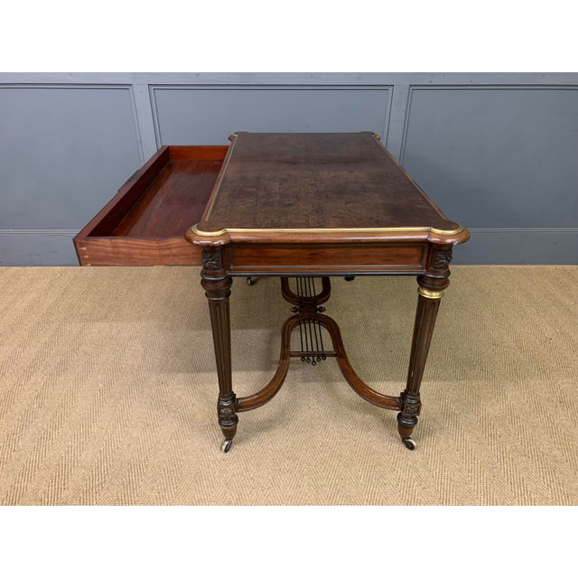 French Mahogany Library Table, 1840 For Sale - Image 9 of 16