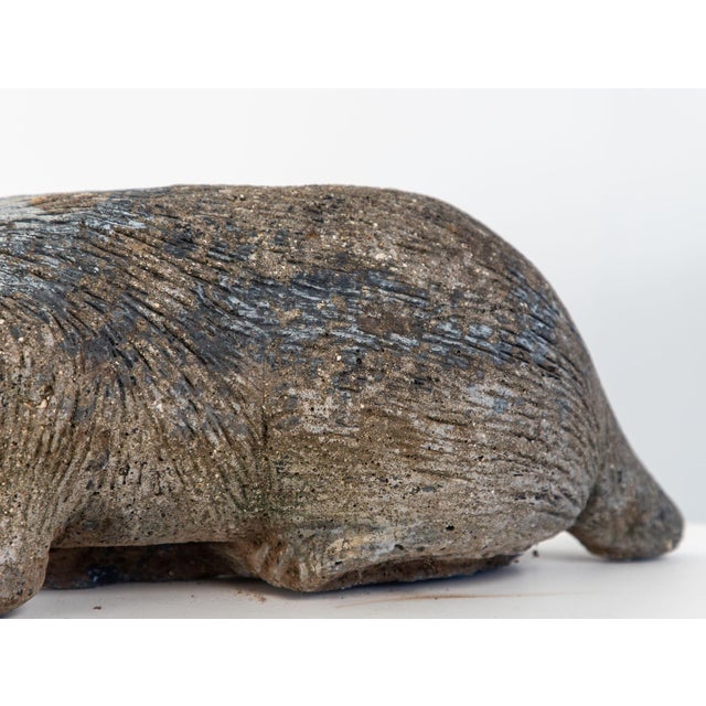 Reconstituted Stone Badger Garden Ornament, England 1960s For Sale - Image 4 of 11