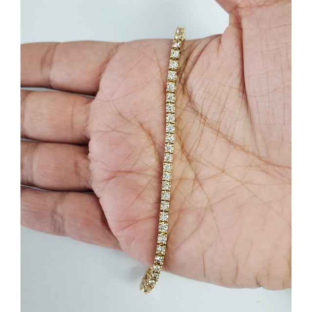 3 CT. Diamond Tennis Bracelet 14k Yellow Gold For Sale - Image 4 of 4