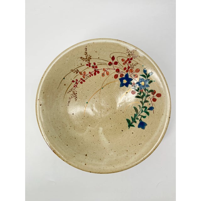 Japanese Vintage Mingei Style Hand-Thrown Kutani Pottery Bowl-Wabi Sabi-Speckled Stoneware / Minimalist Tableware For Sale - Image 10 of 11