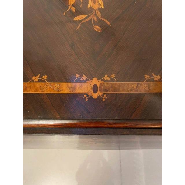 Antique French Rosewood Marquetry Inlaid Centre Table For Sale - Image 5 of 18