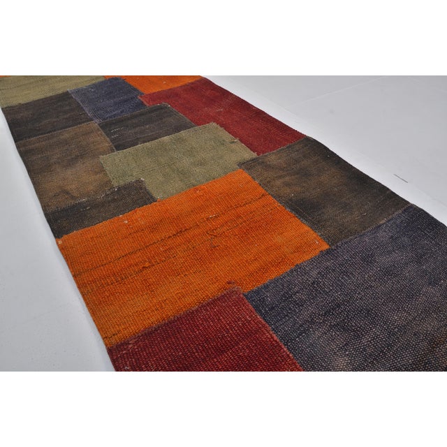 Textile Vintage Old Curtian Kilim Runner For Sale - Image 7 of 10