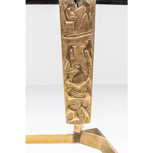 Oval Side Table in Pink Marble and Brass, Italy, 1970s For Sale - Image 4 of 8