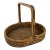 Vintage Rattan and Split Reed Handled Basket For Sale