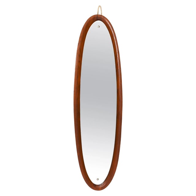 Italian Teak Wall Mirror by Mac Arredamenti, 1950s For Sale - Image 12 of 12