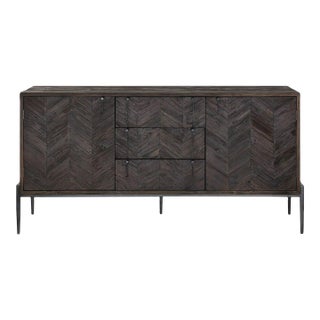 Chevron Pattern Console Cabinet For Sale