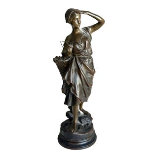 Bronze Patinated 19th Century Fisherwomen After Eugene Laurent For Sale