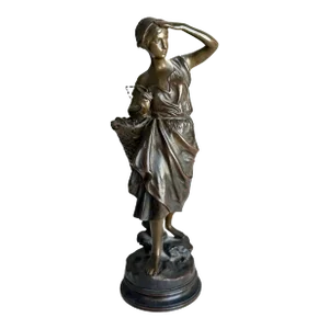 Bronze Patinated 19th Century Fisherwomen After Eugene Laurent